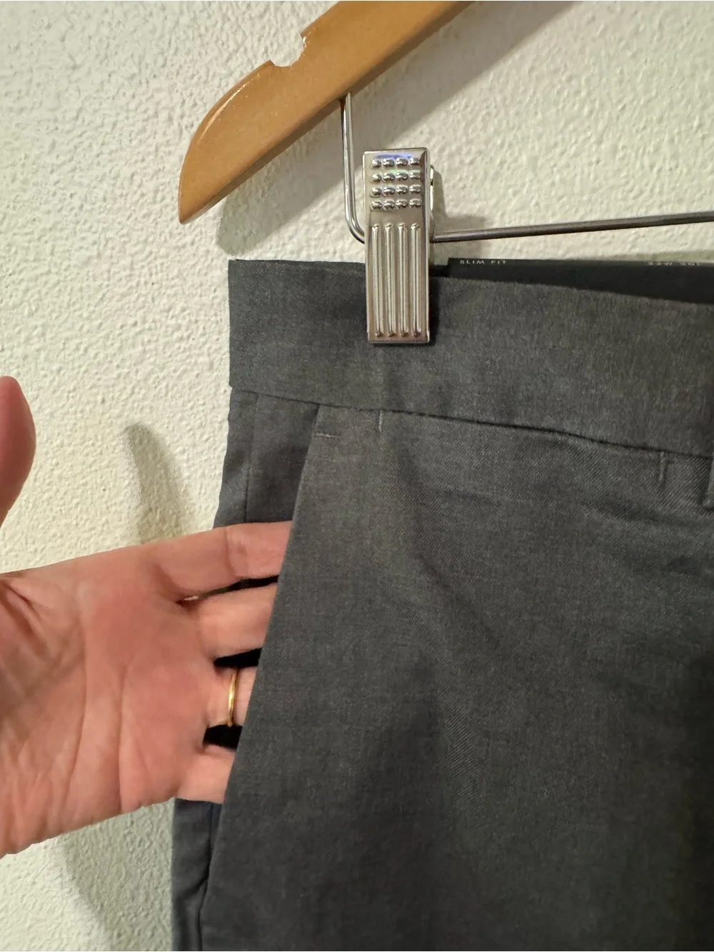 Banana Republic Core Temp Non Iron Charcoal Gray Cotton Blend Slim Fit NWT-32x29